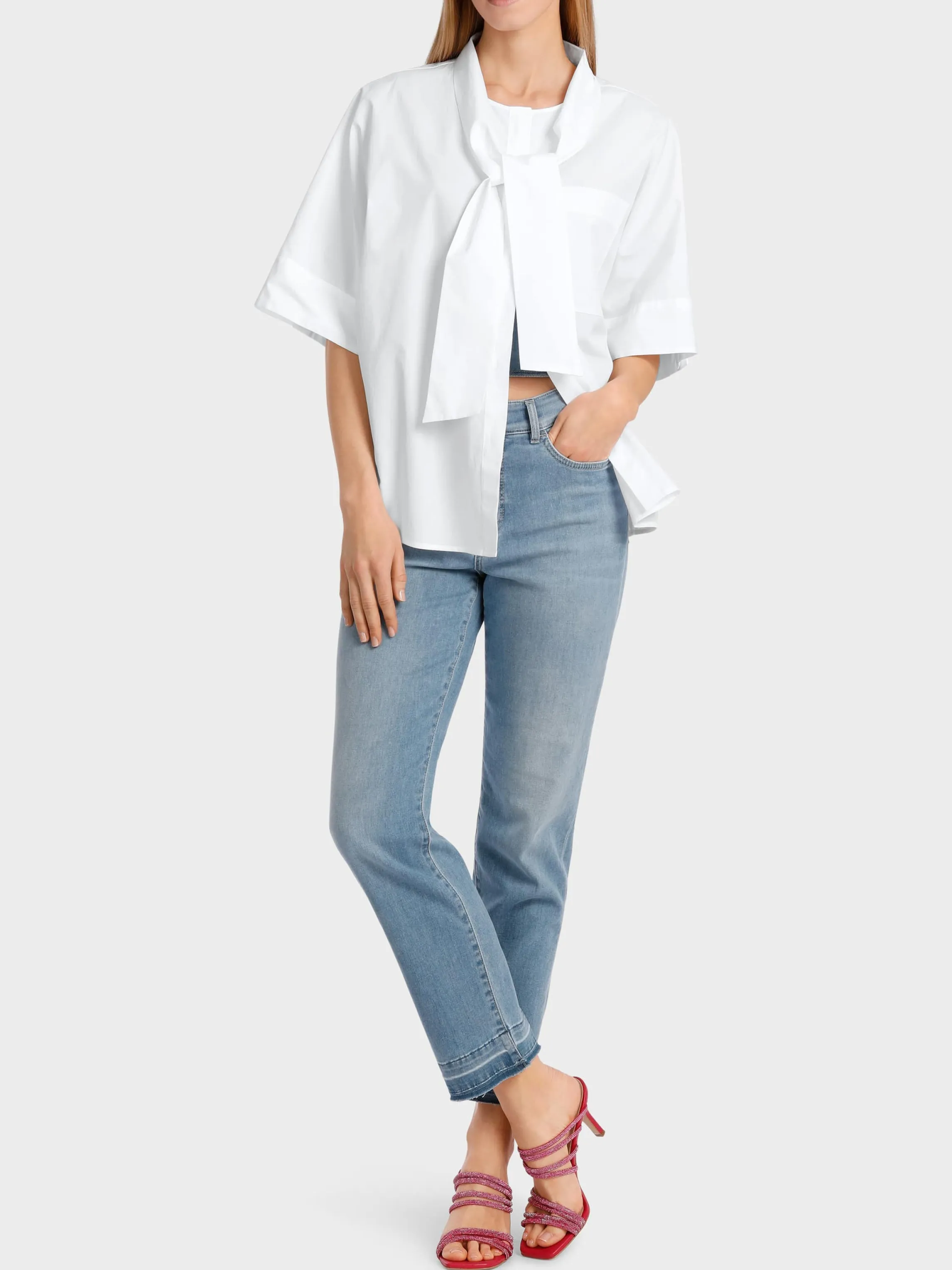 Shop FLARED BLOUSE WITH KIMONO SLEEVES Blouses & Tunics