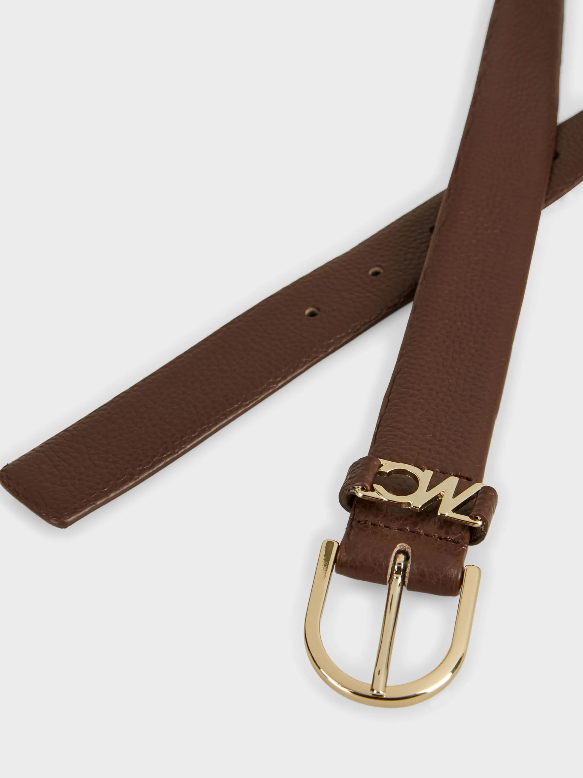 Sale LEATHER BELT WITH GOLD COLOURED BUCKLE Accessoires