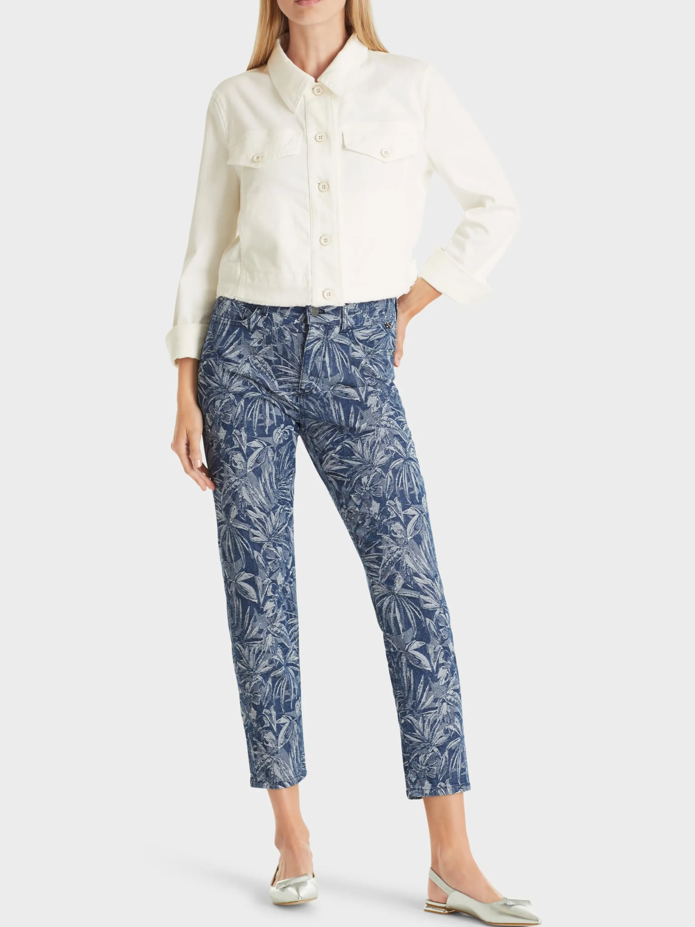 Store SILEA JEANS WITH FLORAL WOVEN DESIGN Jeans