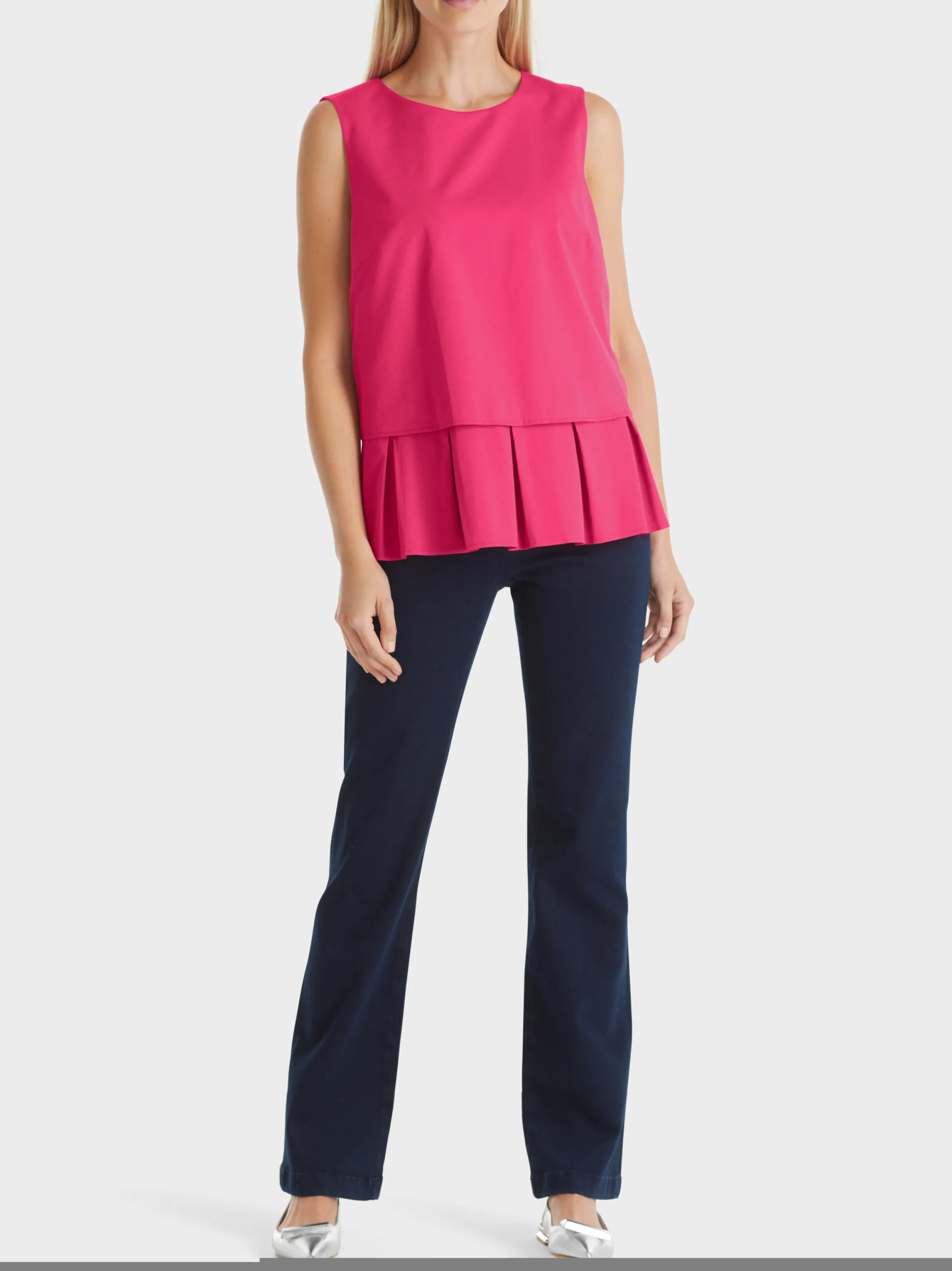 Fashion SLEEVELESS TOP WITH PLEATED PEPLUM Shirts & Tops