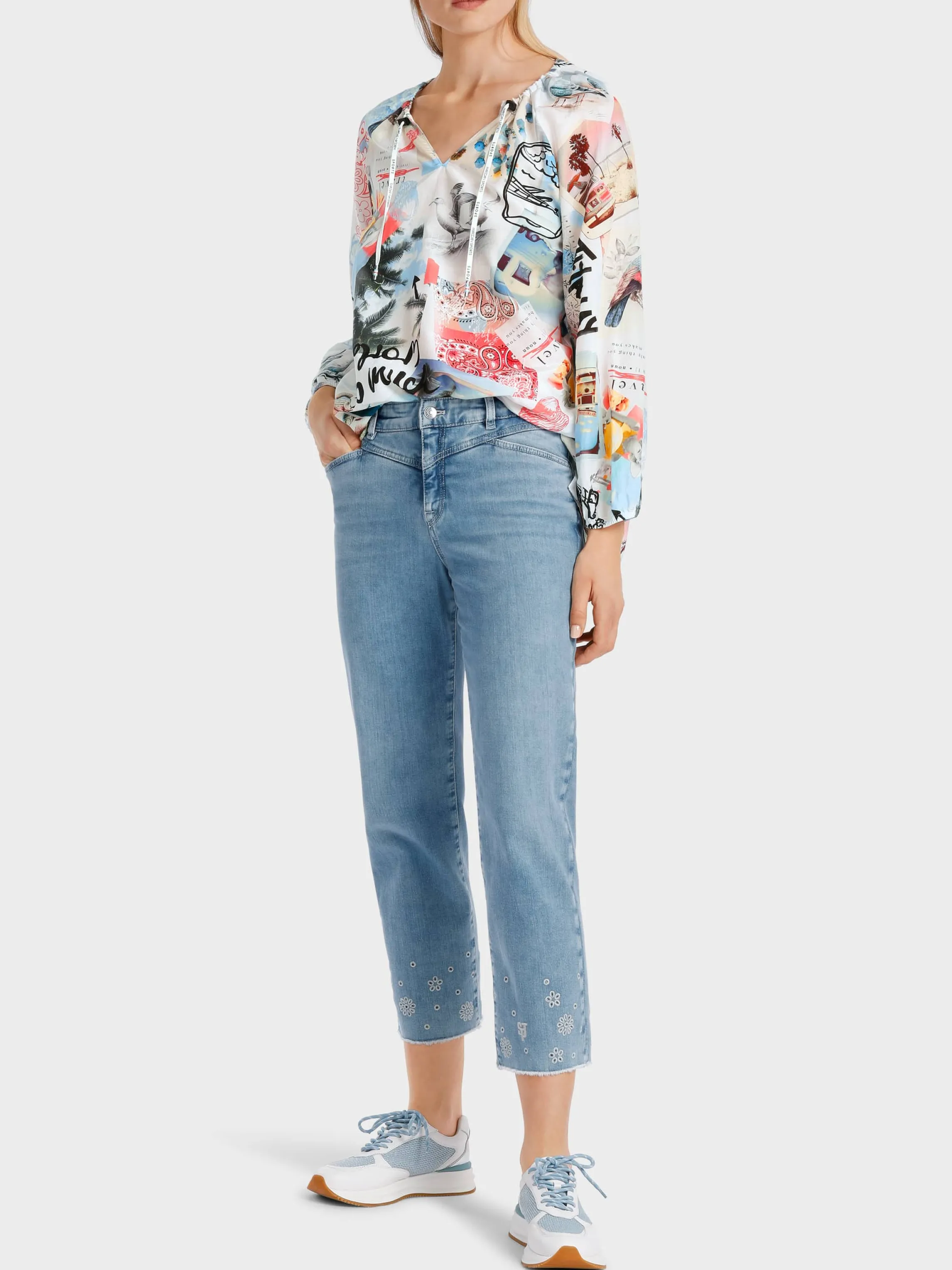 Sale SLIP-ON BLOUSE WITH MEMORIES PRINT Blouses & Tunics