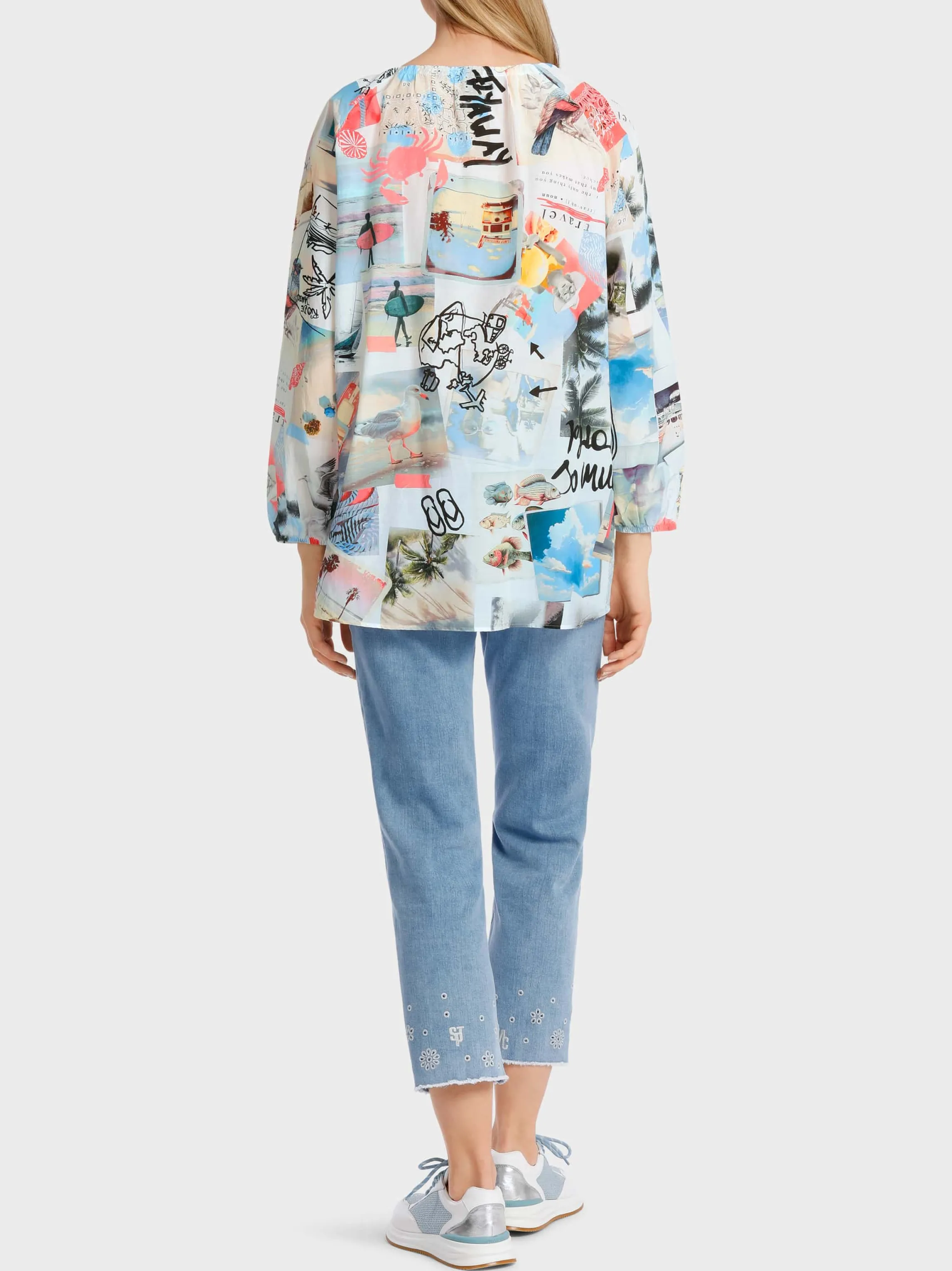 Sale SLIP-ON BLOUSE WITH MEMORIES PRINT Blouses & Tunics