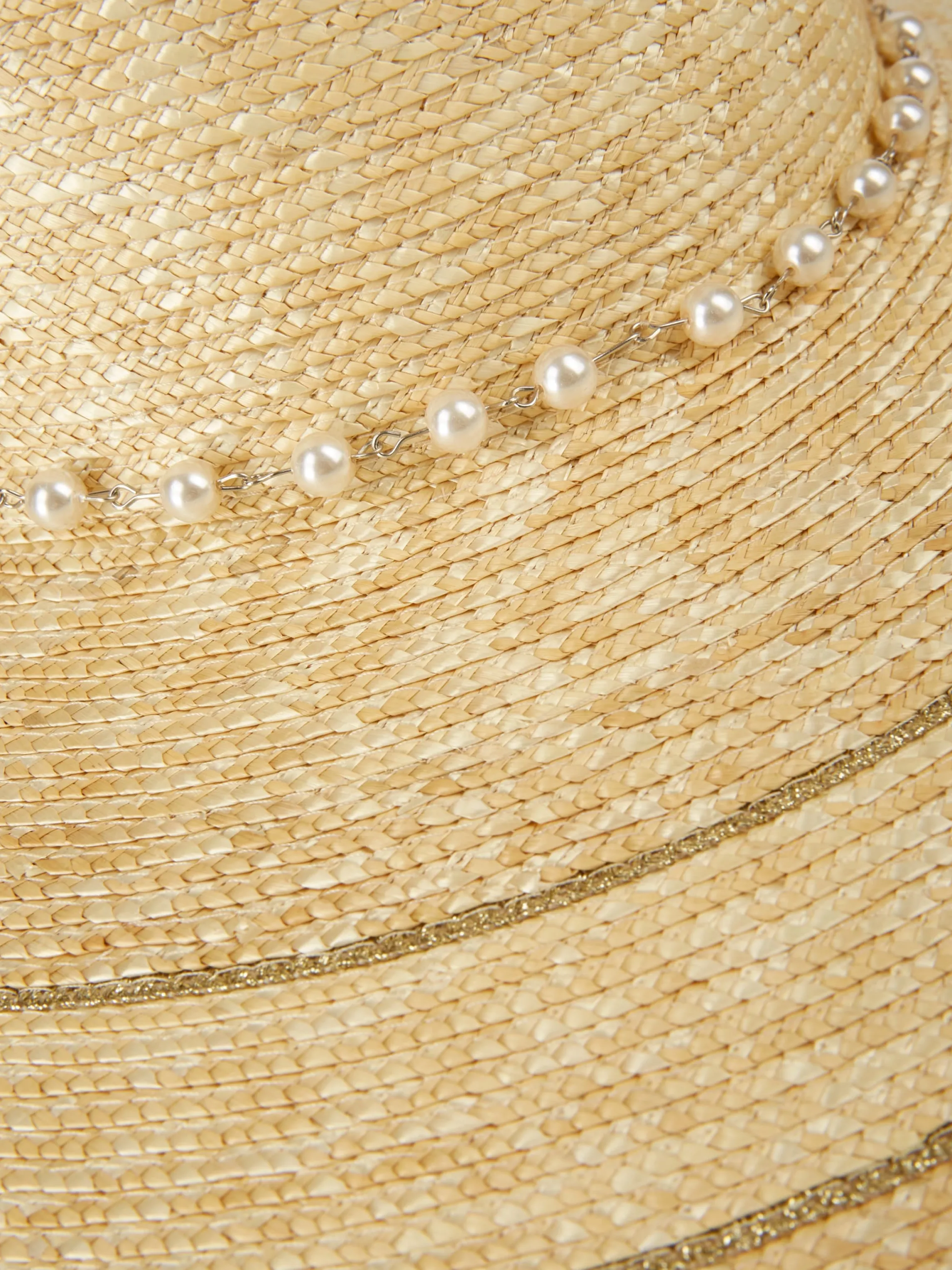 Cheap STRAW HAT WITH PEARLS Accessoires