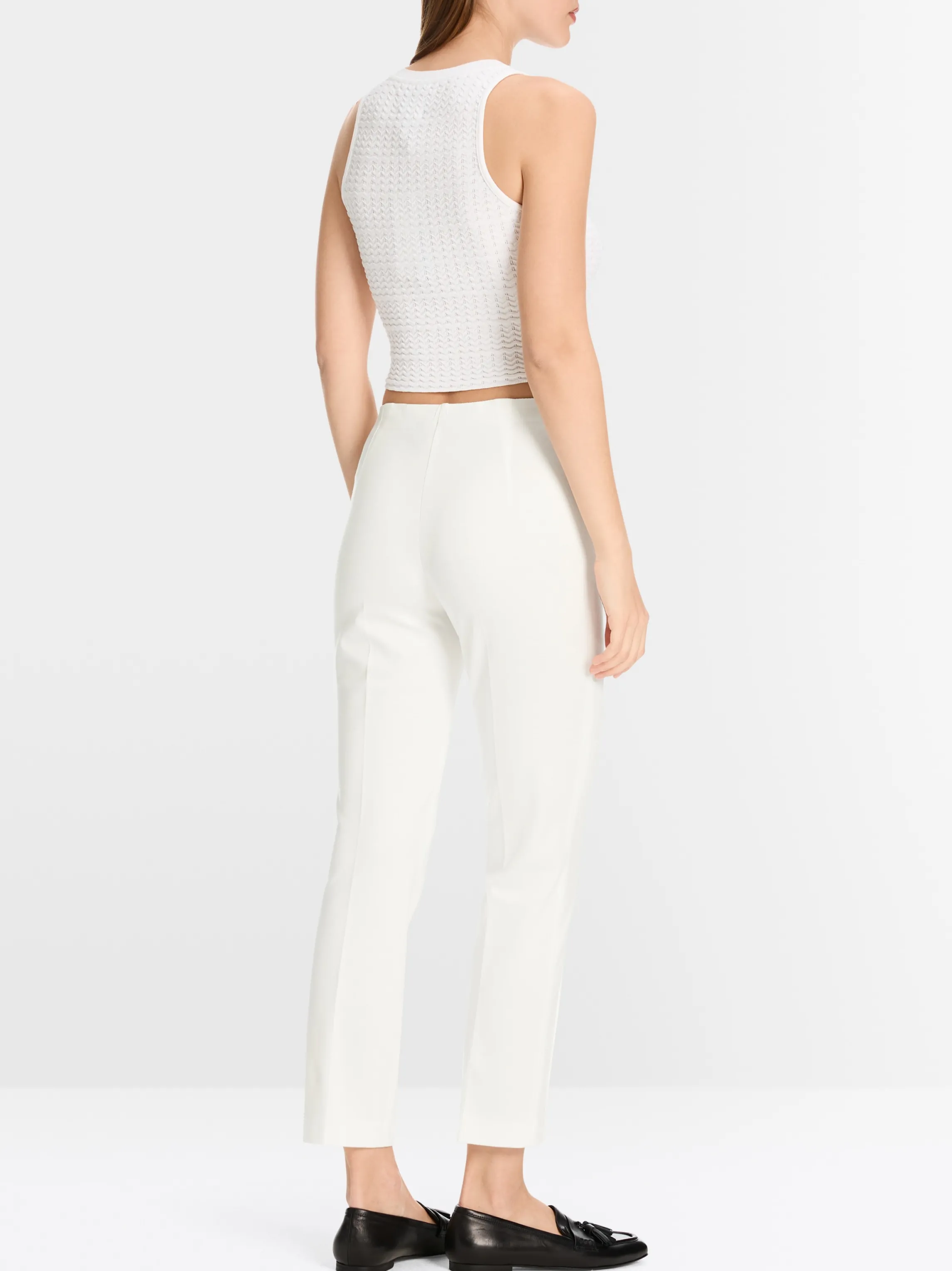 Sale STRETCH TROUSERS WITH CORD PIPING Pants