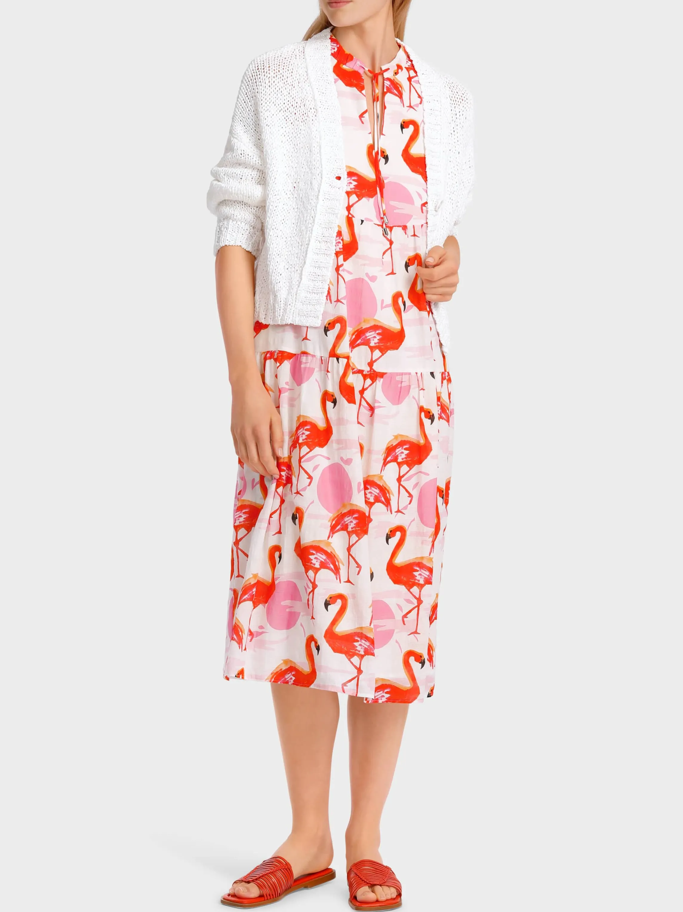 Flash Sale TIERED DRESS WITH FLAMINGO PRINT Dresses