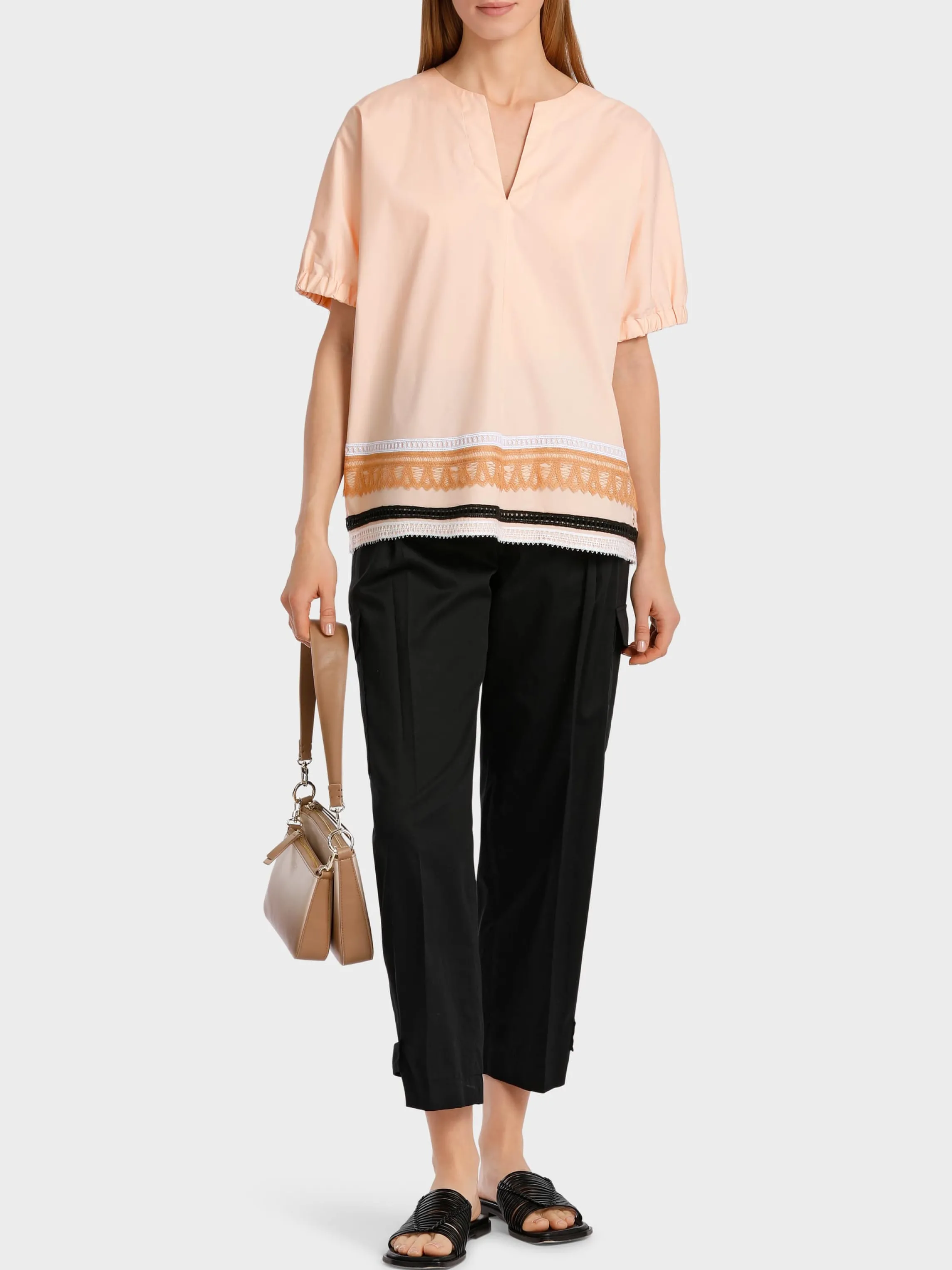 Hot WIDE BLOUSE WITH LACE DETAILS Blouses & Tunics